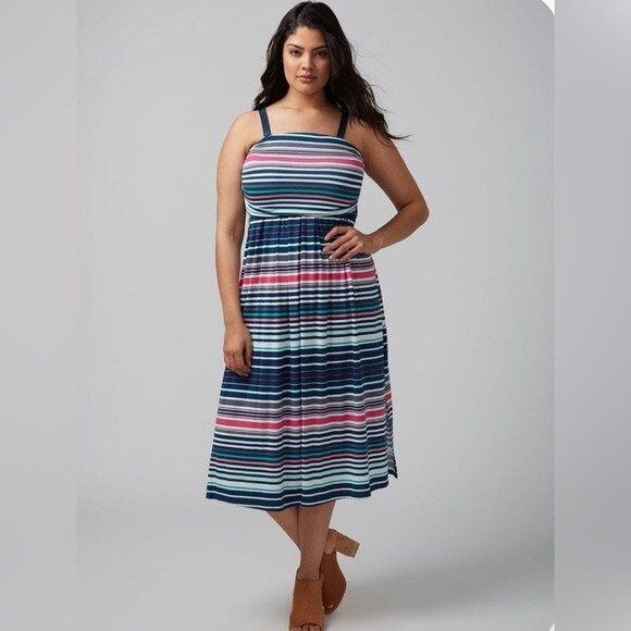 Lane Bryant convertible and colorful midi sundress size 14/16 - Picture 2 of 6